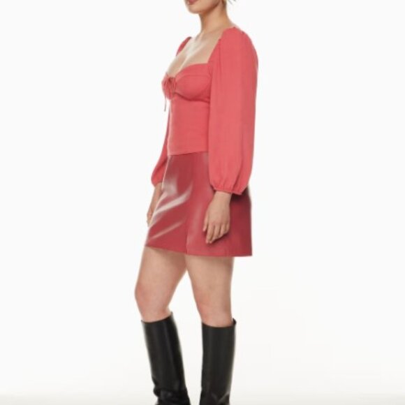 Aritzia Wilfred Rosy Red Novella Blouse In Size Small NWOT - Picture 5 of 15